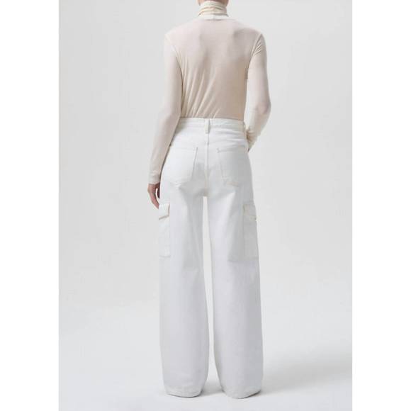 NWT Agolde Minka Cargo Jean 30 White, Relaxed Fit High Rise, 💯 organic cotton! - Picture 3 of 9